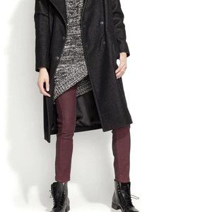 Cop Copine CURRENT Womens Marley Coated Skinny Moto Jeans 36/26 Bordeaux